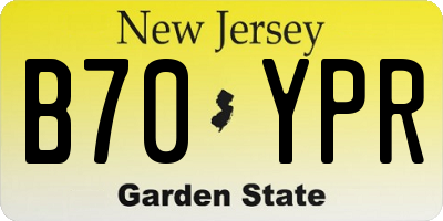 NJ license plate B70YPR