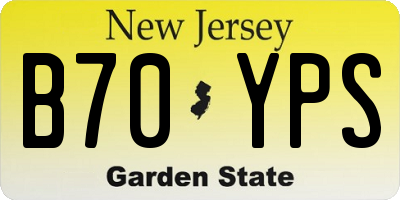 NJ license plate B70YPS