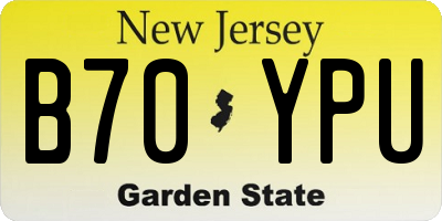 NJ license plate B70YPU