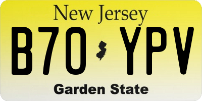NJ license plate B70YPV