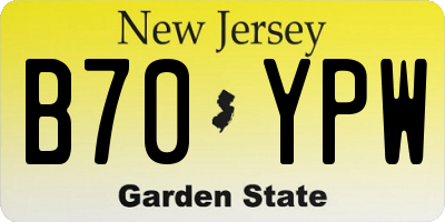 NJ license plate B70YPW