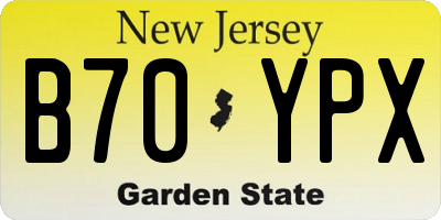 NJ license plate B70YPX