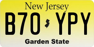 NJ license plate B70YPY