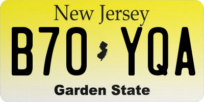 NJ license plate B70YQA