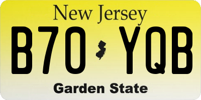 NJ license plate B70YQB