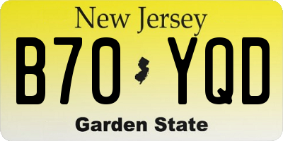 NJ license plate B70YQD