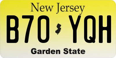NJ license plate B70YQH