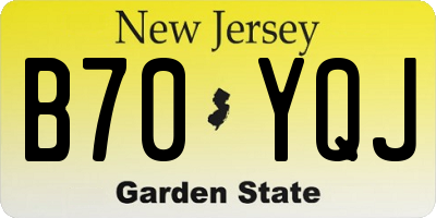 NJ license plate B70YQJ