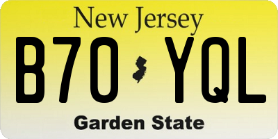 NJ license plate B70YQL