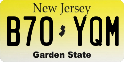 NJ license plate B70YQM