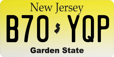 NJ license plate B70YQP