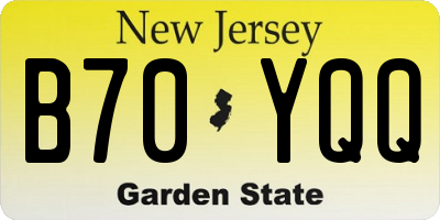 NJ license plate B70YQQ