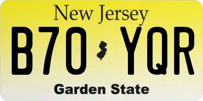 NJ license plate B70YQR