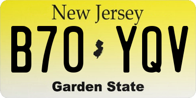 NJ license plate B70YQV