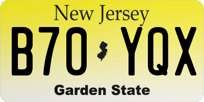 NJ license plate B70YQX