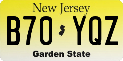 NJ license plate B70YQZ