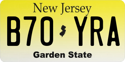 NJ license plate B70YRA