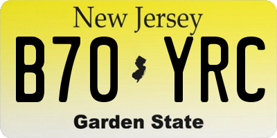 NJ license plate B70YRC