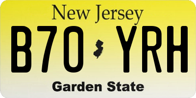 NJ license plate B70YRH