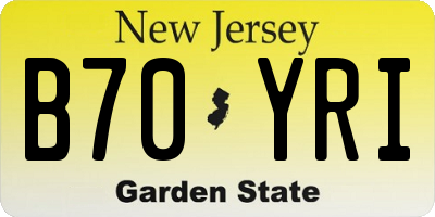 NJ license plate B70YRI