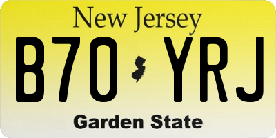 NJ license plate B70YRJ