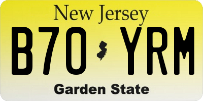 NJ license plate B70YRM