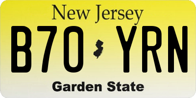 NJ license plate B70YRN