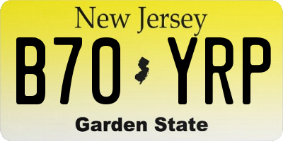 NJ license plate B70YRP