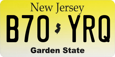 NJ license plate B70YRQ