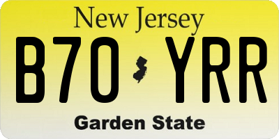 NJ license plate B70YRR