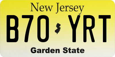 NJ license plate B70YRT