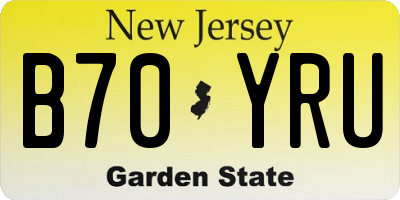 NJ license plate B70YRU