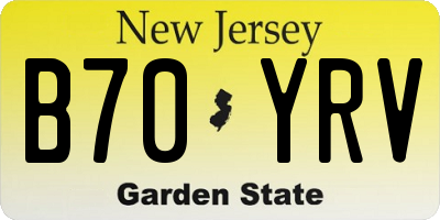 NJ license plate B70YRV