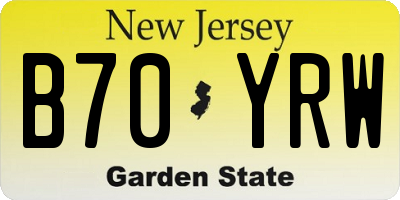 NJ license plate B70YRW