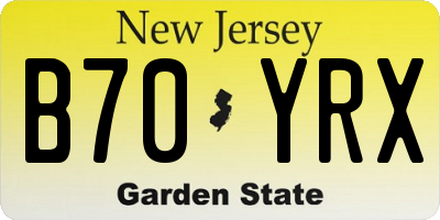 NJ license plate B70YRX