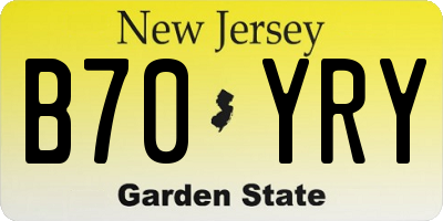 NJ license plate B70YRY