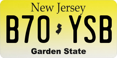 NJ license plate B70YSB