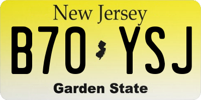 NJ license plate B70YSJ