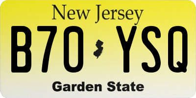 NJ license plate B70YSQ