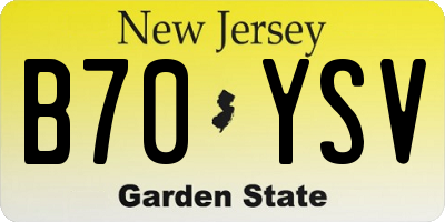 NJ license plate B70YSV