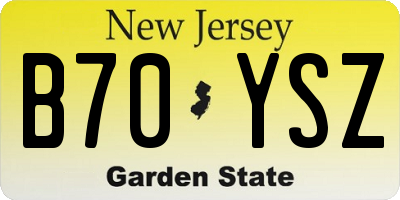 NJ license plate B70YSZ