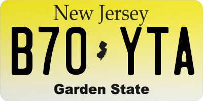 NJ license plate B70YTA