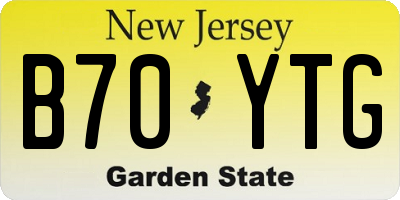 NJ license plate B70YTG