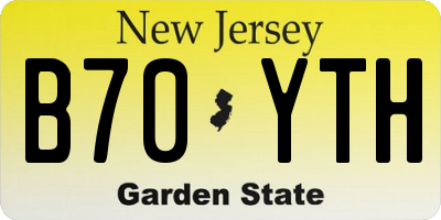 NJ license plate B70YTH
