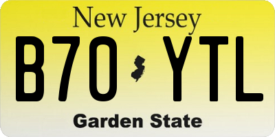 NJ license plate B70YTL