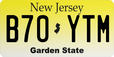 NJ license plate B70YTM