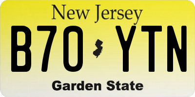 NJ license plate B70YTN