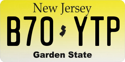 NJ license plate B70YTP