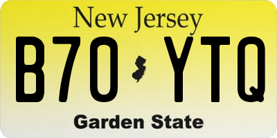 NJ license plate B70YTQ