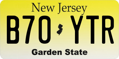NJ license plate B70YTR